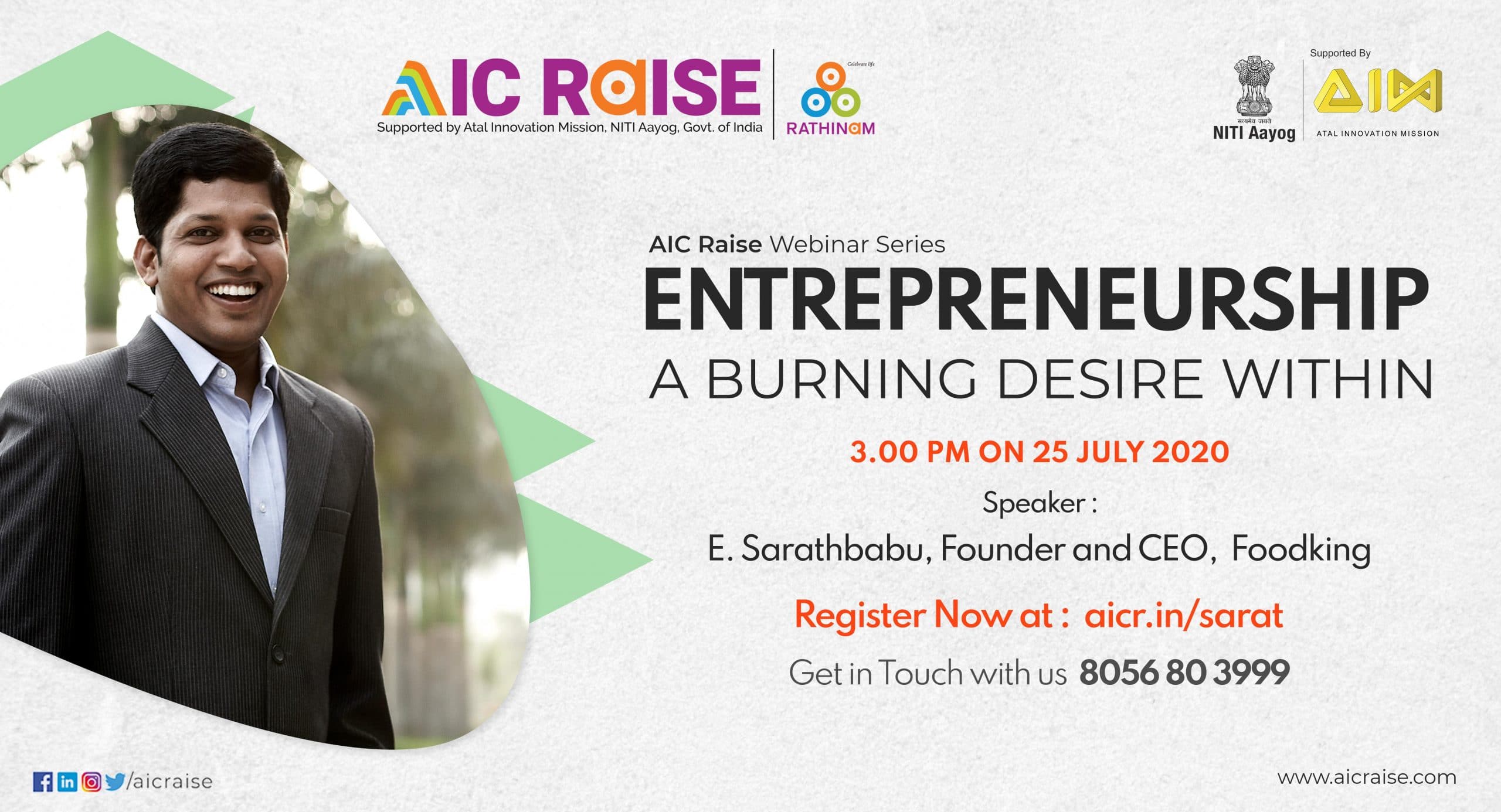 Entrepreneurship – A burning desire within | AIC Webinar Series